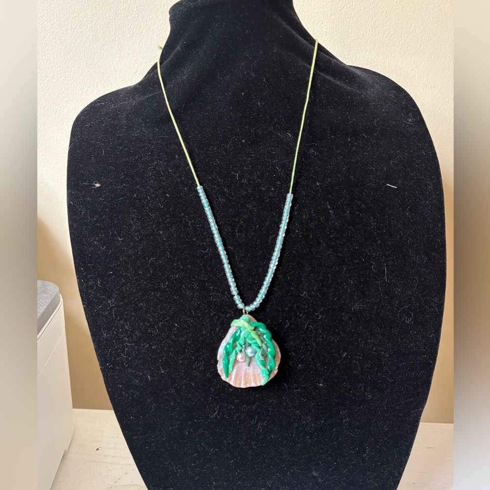 Handmade Polymer Clay Seashell Necklace